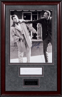 Muhammad Ali and Bill Russell 16 x 20 Photograph Signed By Russell with Muhammad Ali Signed Cut In 23 x 35 Framed Display (JSA & PSA/DNA)